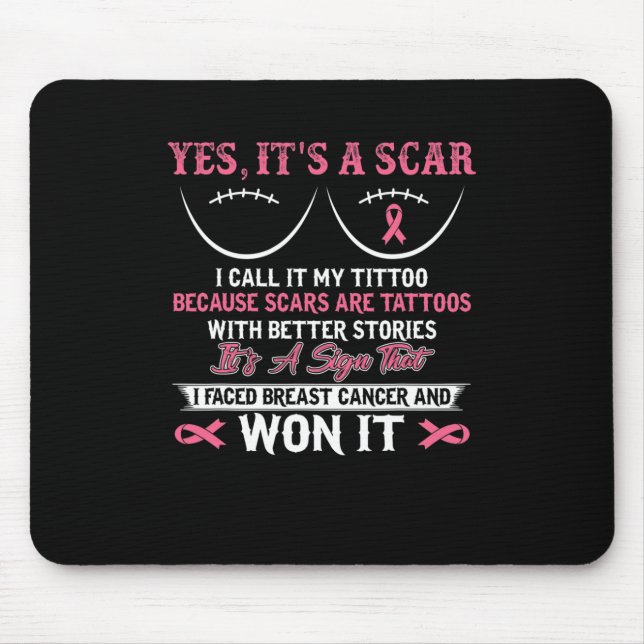 I Fight Breast Cancer N Won Breast Cancer Awarenes Mouse Pad (Front)
