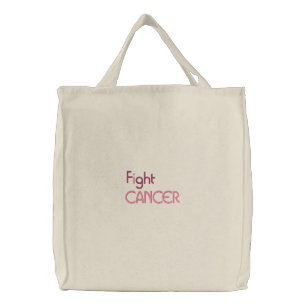 I fight cancer embroidered bag