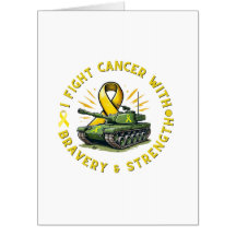 "I FIGHT CANCER WITH BRAVERY & STRENGTH" BIG CARD