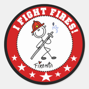 I Fight Fires Firefighter Classic Round Sticker