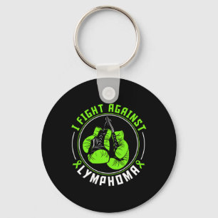I Fight Lymphoma Awareness Support Boxing Gloves  Keychain
