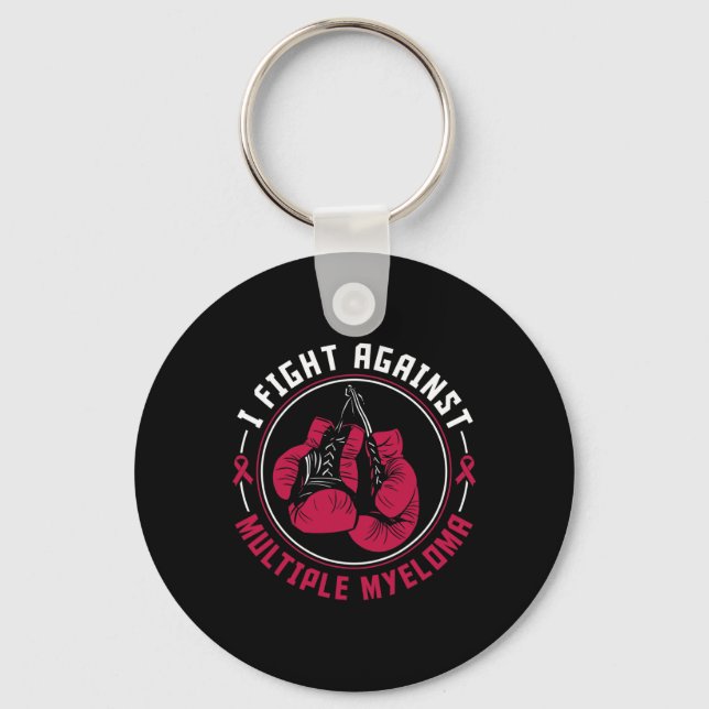 I Fight Multiple Myeloma Awareness Support Boxing  Keychain (Front)