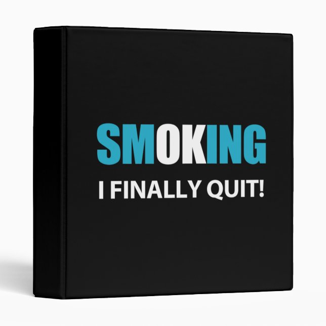 I Finally Quit - Stopped Smoking Reward 3 Ring Binder (Front/Spine)