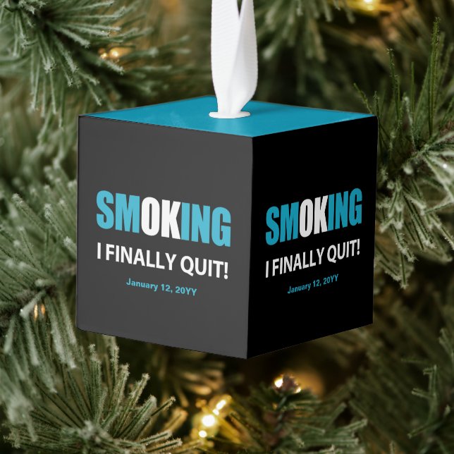 I Finally Quit - Stopped Smoking Reward Cube Ornament (Tree)