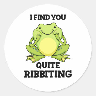 I Find You Quite Ribbiting Funny Frog Pun Classic Round Sticker