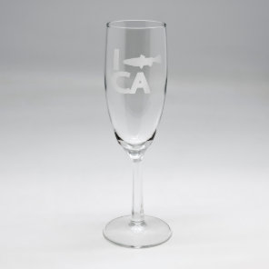 I Fish California Sand Etched Flute
