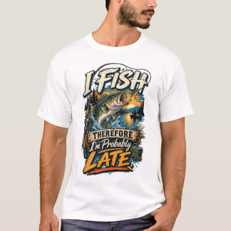 I Fish Therefore I'm Probably Late T-Shirt