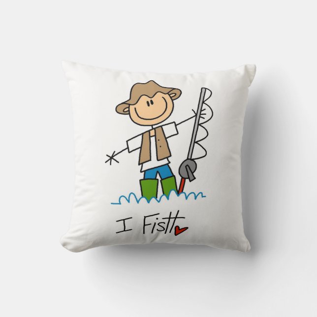 I Fish Throw Pillow (Front)
