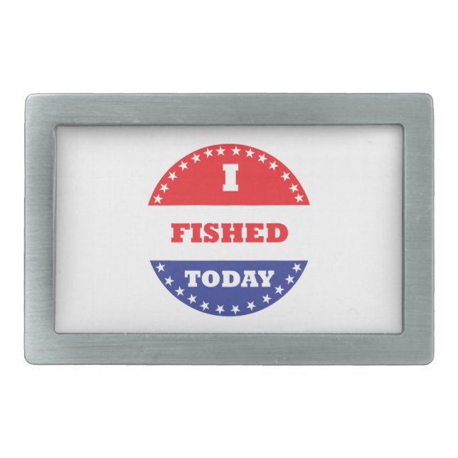 I Fished Today Rectangular Belt Buckle (Front)
