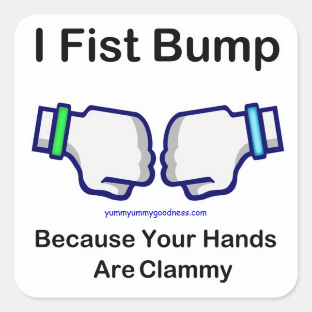 I Fist Bump Square Sticker (Front)
