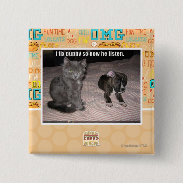 I fix puppy pinback button (Front)