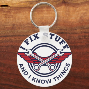 I Fix Stuff Funny Mechanic Design Keychain