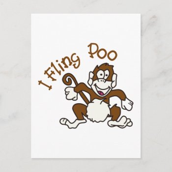 I Fling Poo Postcard by Grandslam_Designs at Zazzle