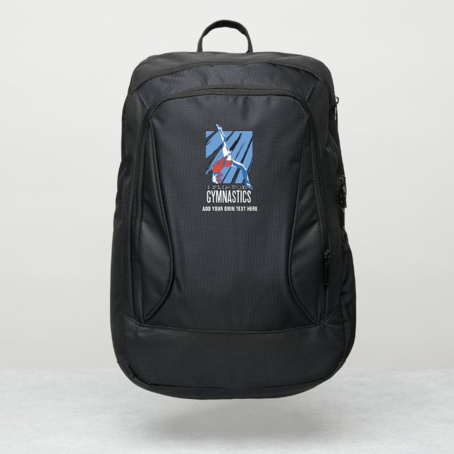I FLIP FOR GYMNASTICS Custom Named Graphic Text Port Authority® Backpack (Front)