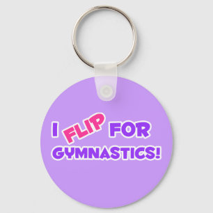 I Flip for Gymnastics! Keychain