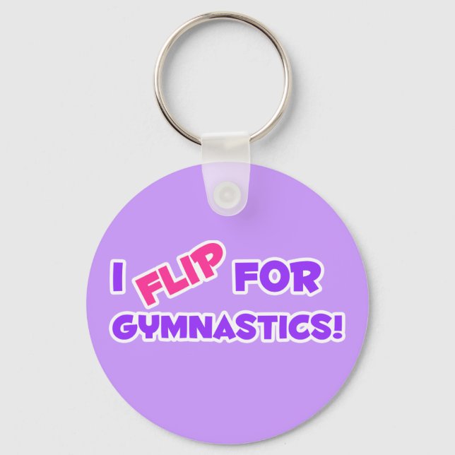 I Flip for Gymnastics! Keychain (Front)