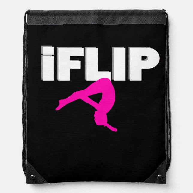 I Flip gymnastics drawstring backpack (Front)