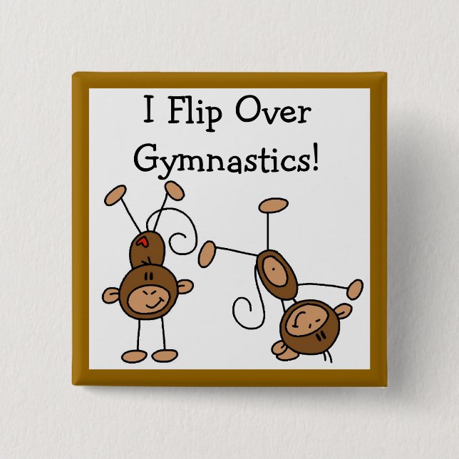 I Flip Over Gymnastics Button (Front)