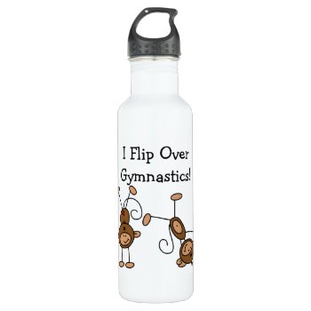 I Flip Over Gymnastics Stainless Steel Water Bottle by stick_figures at Zazzle