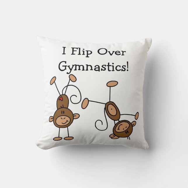 I Flip Over Gymnastics Throw Pillow (Front)