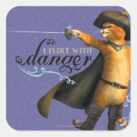 I Flirt With Danger (color) Square Sticker