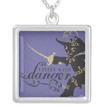 I Flirt With Danger Silver Plated Necklace by pussinboots at Zazzle