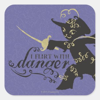 I Flirt With Danger Square Sticker by pussinboots at Zazzle