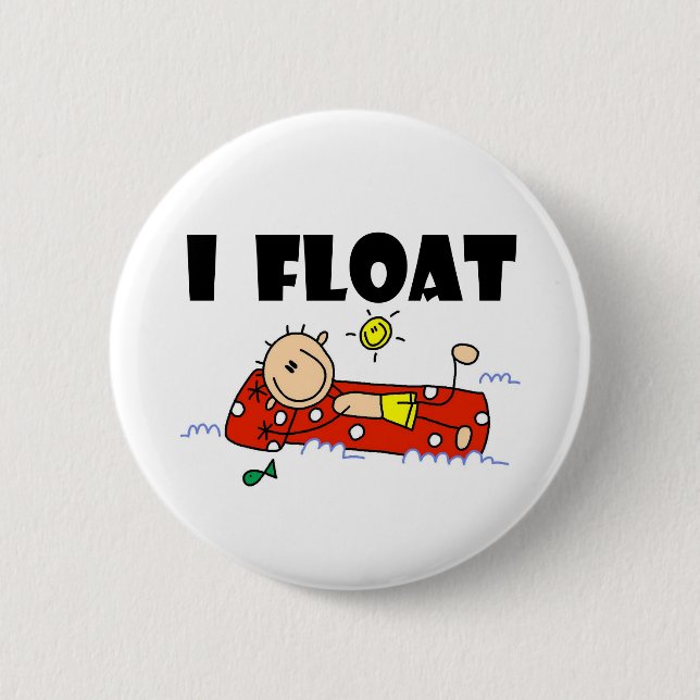 I Float Stick Figure  Button (Front)