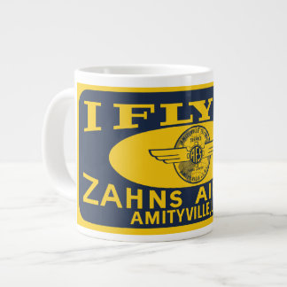 "I Fly At Zahns Airport" Vintage License Plate mug