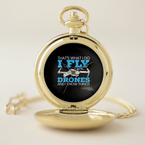 I Fly Drones Pocket Watch