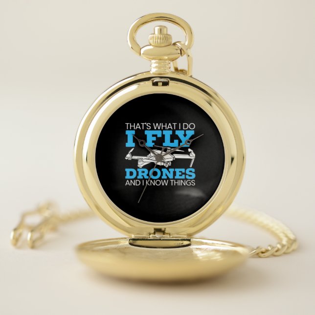 I Fly Drones Pocket Watch (Inside)