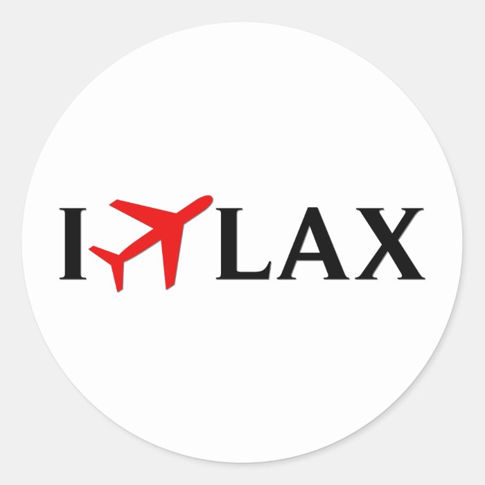 I Fly LAX   Los Angeles International Airport Round Sticker