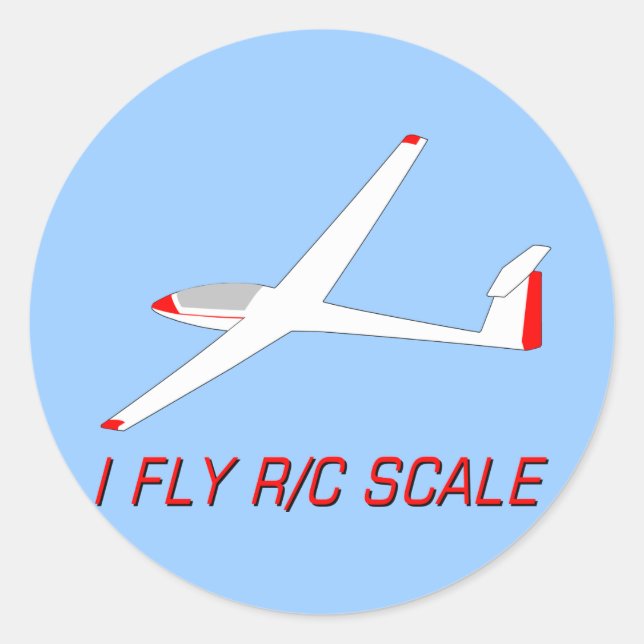 I Fly R/C Scale Classic Round Sticker (Front)