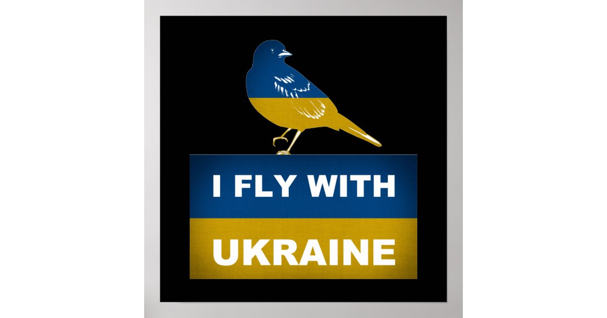 I Fly With Ukraine, National Nightingale Bird Poster | Zazzle