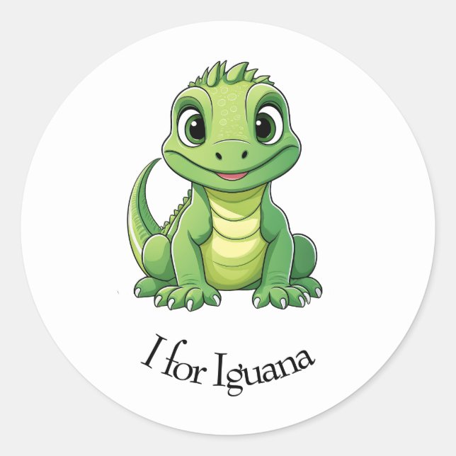 I for Iguana Classic Round Sticker (Front)