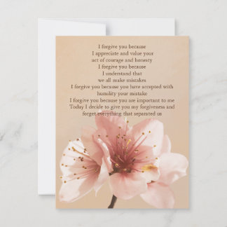 i forgive you flower invitation