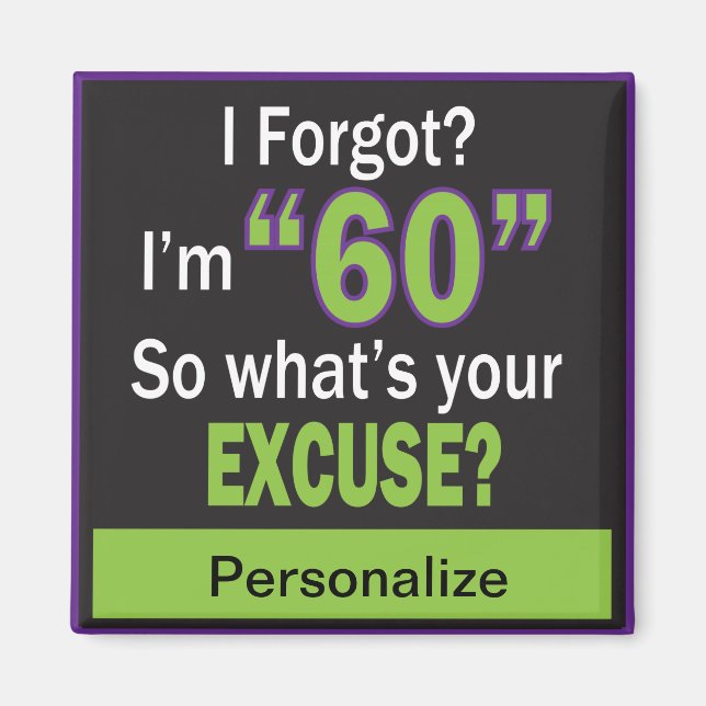 I Forgot?  I'm Sixty! - 60th Birthday Magnet (Front)