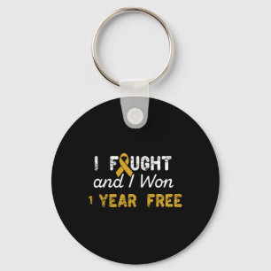 I Fought And I Won 1 Years Free Childhood Cancer A Keychain