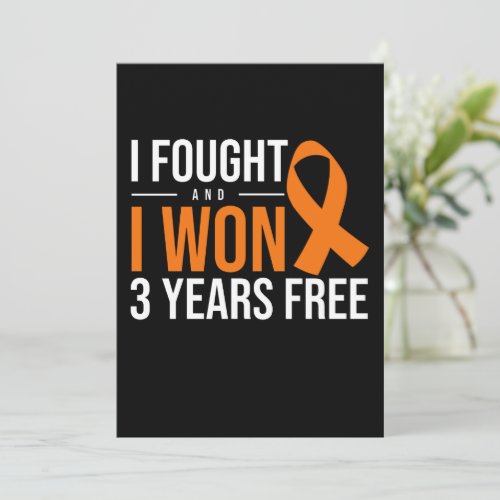 I Fought And I Won Cancer Survivor Orange Ribbon Invitation