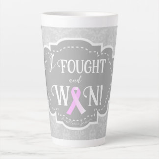I Fought and Won | Breast Cancer Survivor Latte Mug