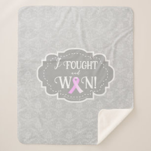 I Fought and Won Breast Cancer Survivor Sherpa Blanket