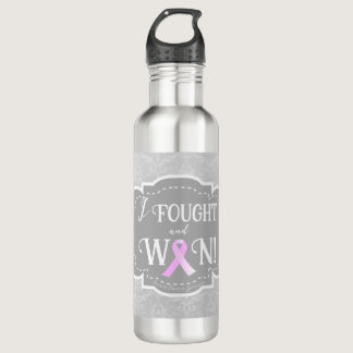 I Fought and Won | Breast Cancer Survivor Stainless Steel Water Bottle