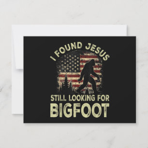 I Found Jesus Still Looking Bigfoot Funny Summer C Thank You Card