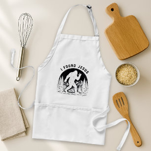 I Found Jesus Still Looking for Bigfoot Sasquatch Adult Apron