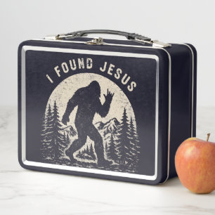 I Found Jesus Still Looking for Bigfoot Sasquatch Metal Lunch Box