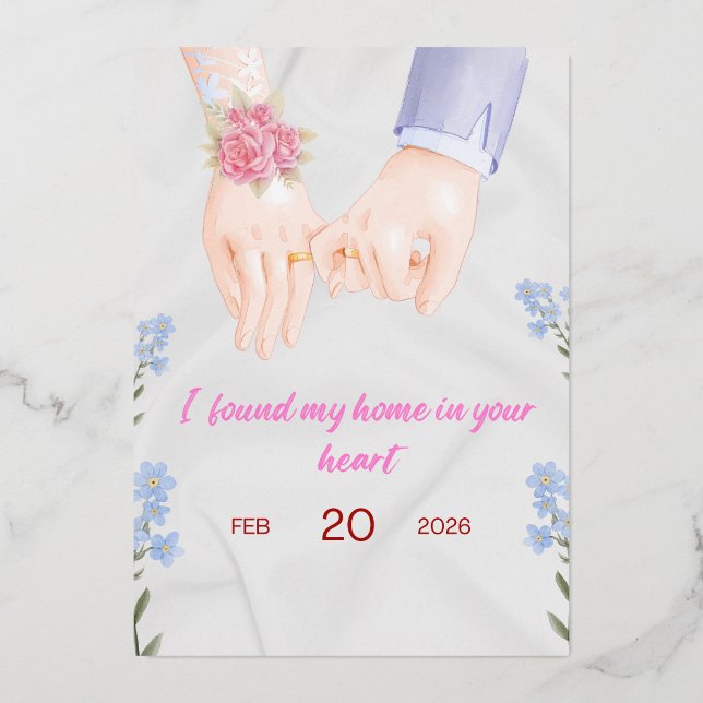 I found my home in your heart Foil Invitation  (Front)