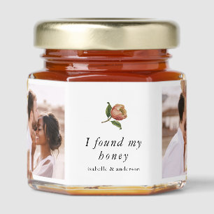 I Found My Honey Simple Chic Floral Photo Wedding  Honey Jar Favors