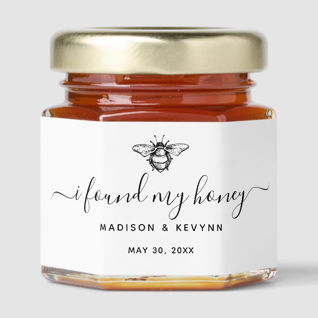 I Found My Honey  Wedding  Honey Jar Favors (Front)