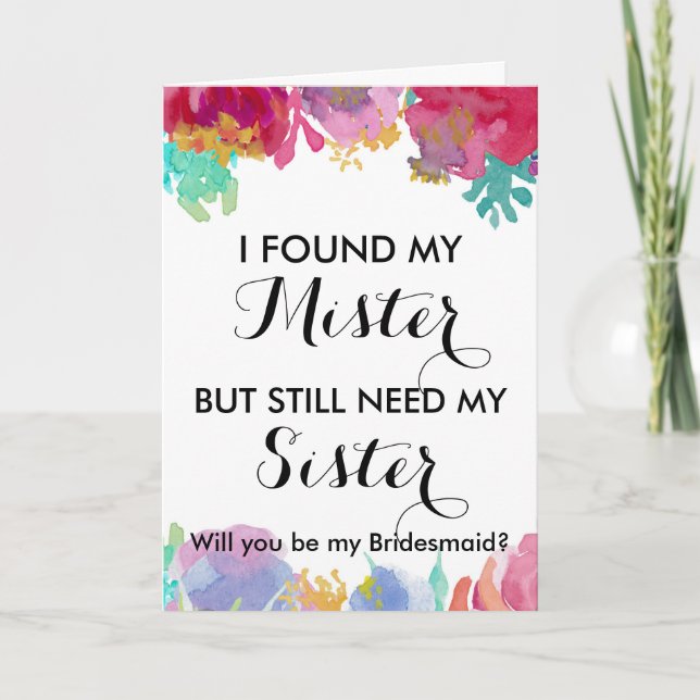 I Found My Mister But I Still Need My Sister Invitation (Front)