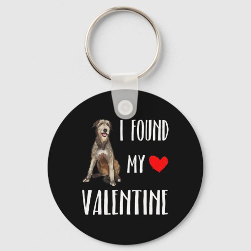 I Found My Valentine Day Irish Wolfhound Dog Lover Keychain